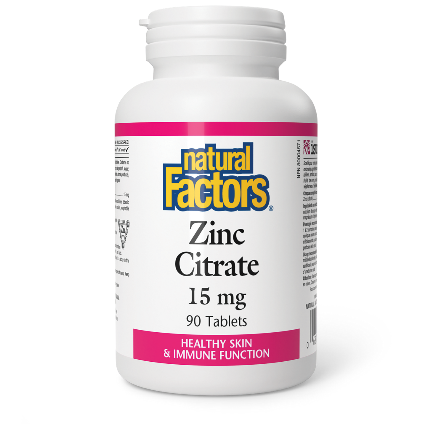 Natural Factors - Zinc Citrate - 15 mg
