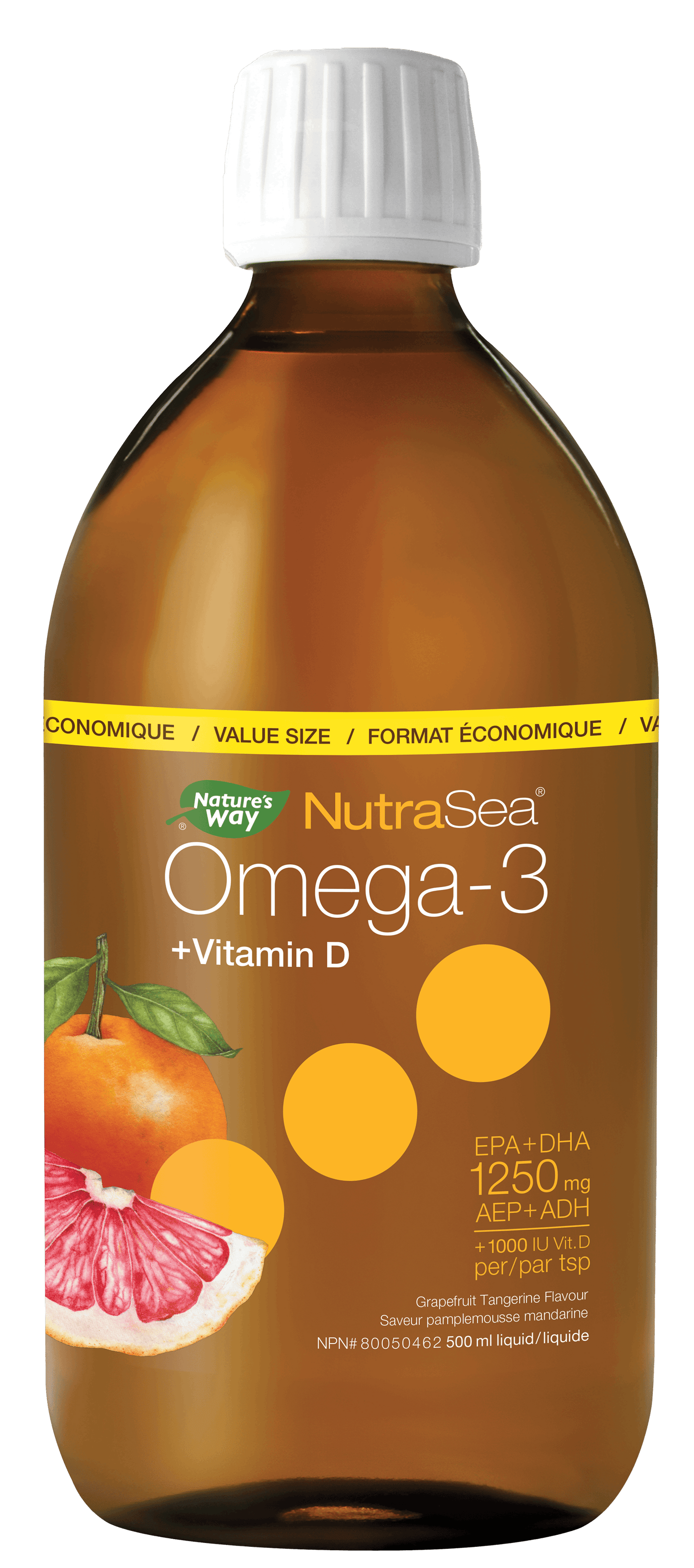 Nature's Way - NutraSea+D Omega-3 + Vitamin D - Grapefruit Tangerine Flavour