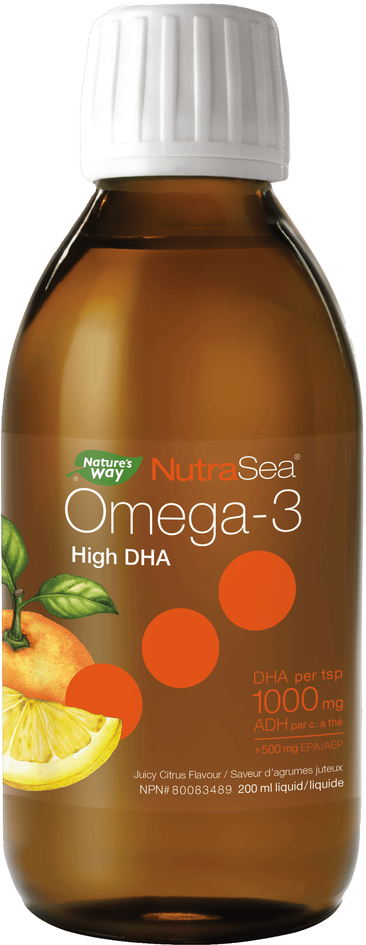 Nature's Way - NutraSea DHA Omega-3 Squid Oil High DHA - Juicy Citrus Flavour
