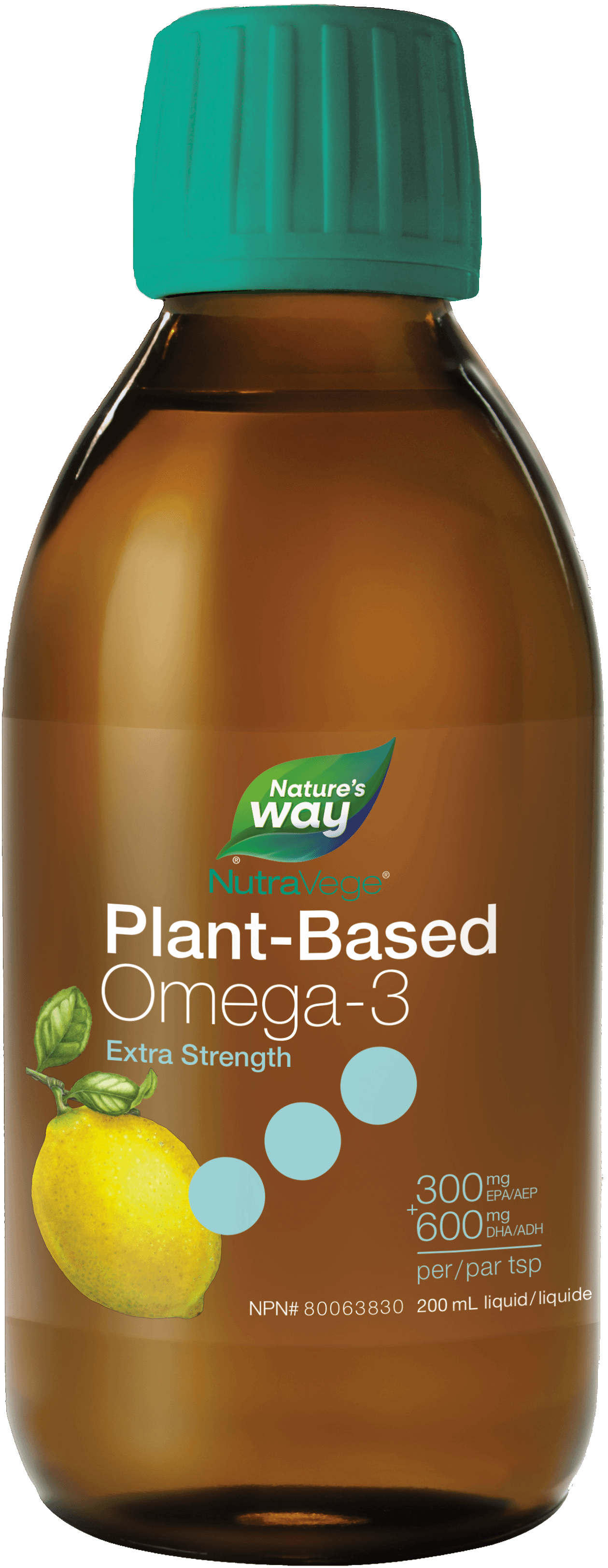 Nature's Way - NutraVege Plant Based Omega-3 Extra Strength- Lemon Flavour