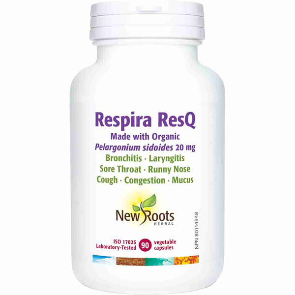 New Roots Herbal - Respira ResQ Pelargonium Sidoides 20mg 90caps NR