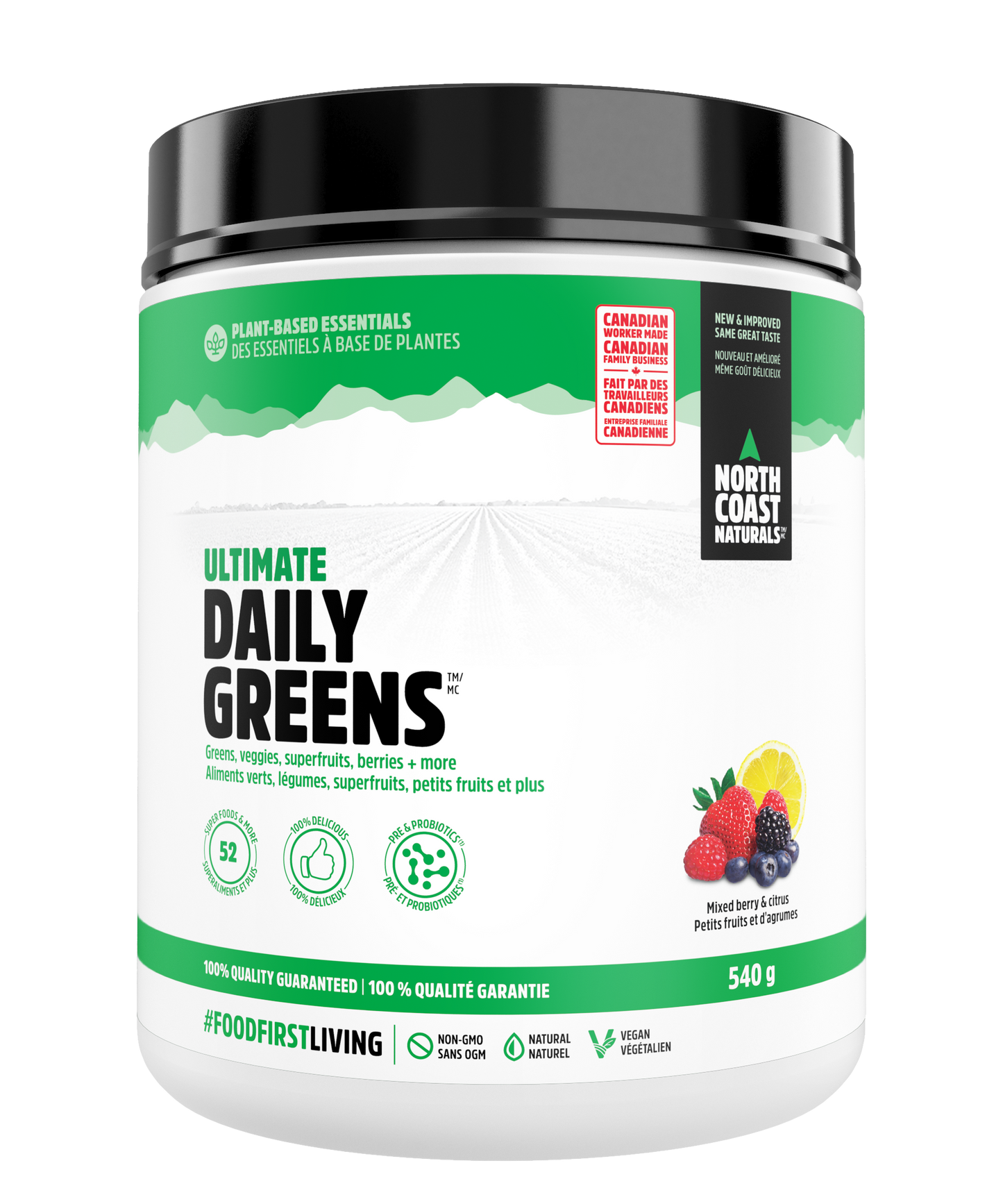 North Coast Naturals - ULTIMATE DAILY GREENS - Mixed Berry & Citrus Flavour