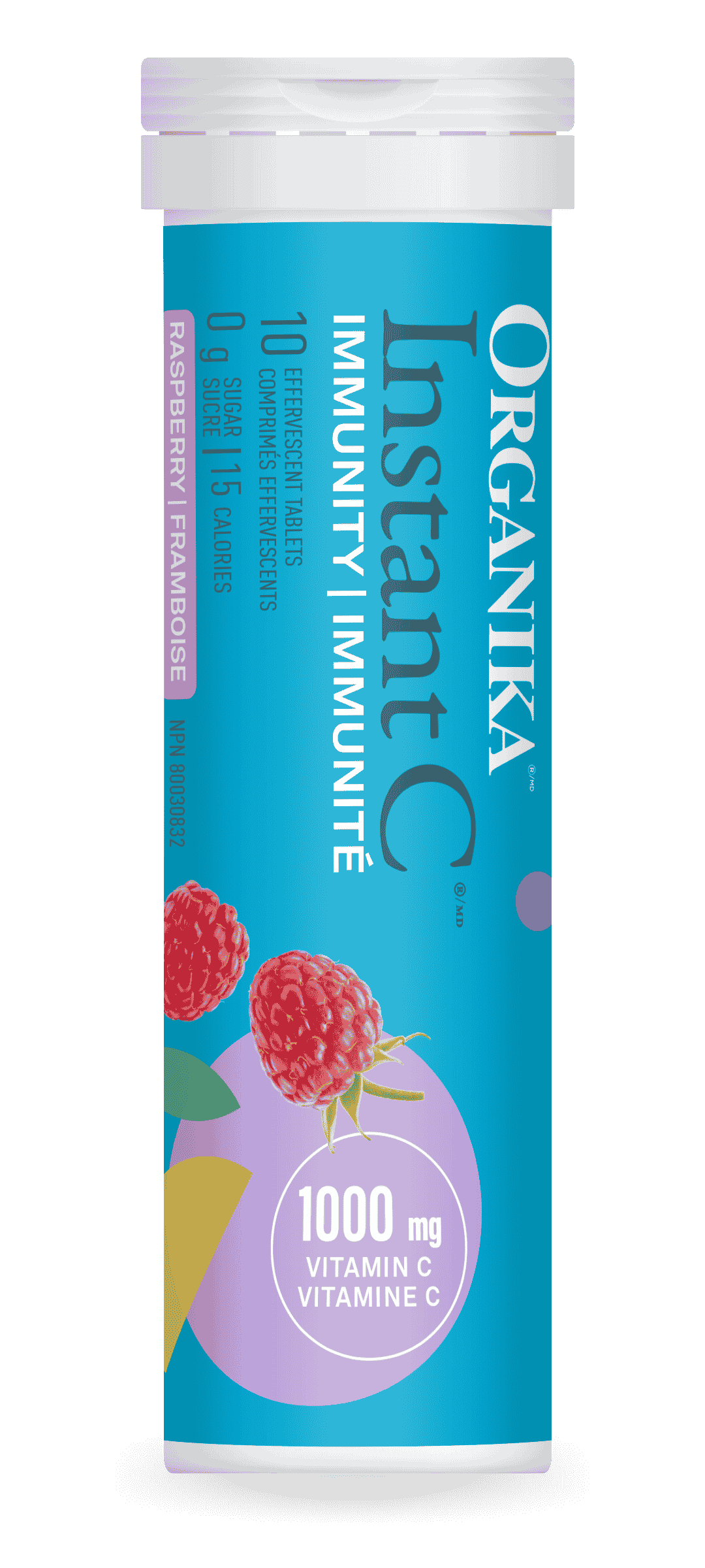 Organika - Instant C Effervescent Raspberry w/Stevia 10 tabs