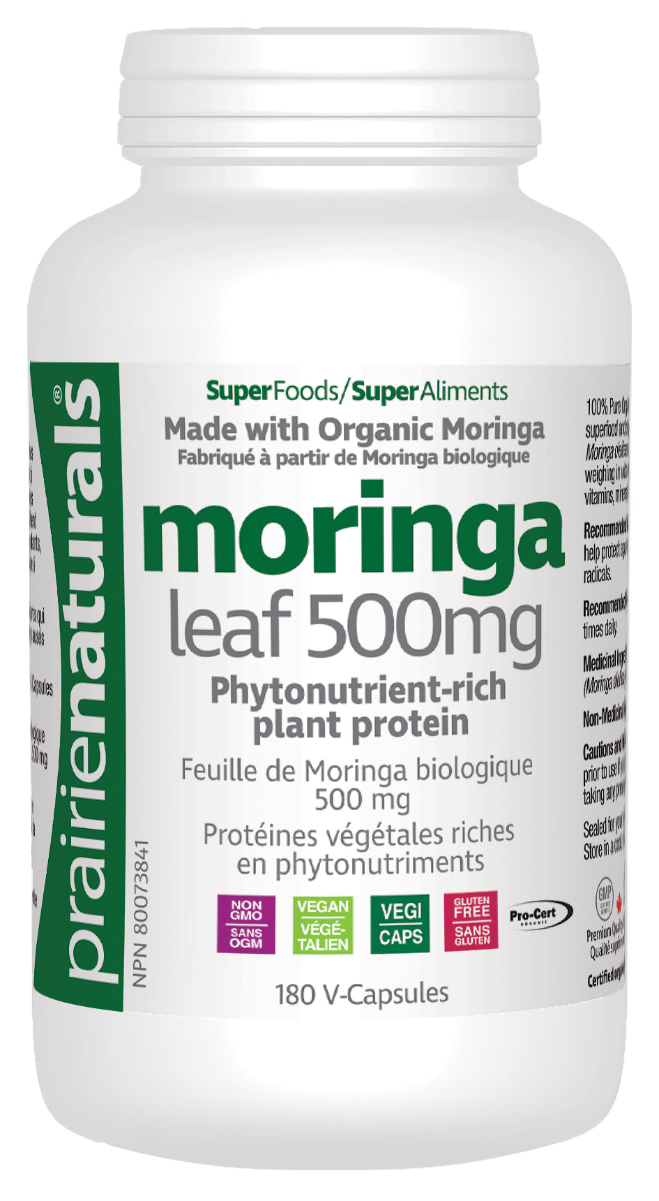 Prairie Naturals - Moringa Leaf - 500 mg