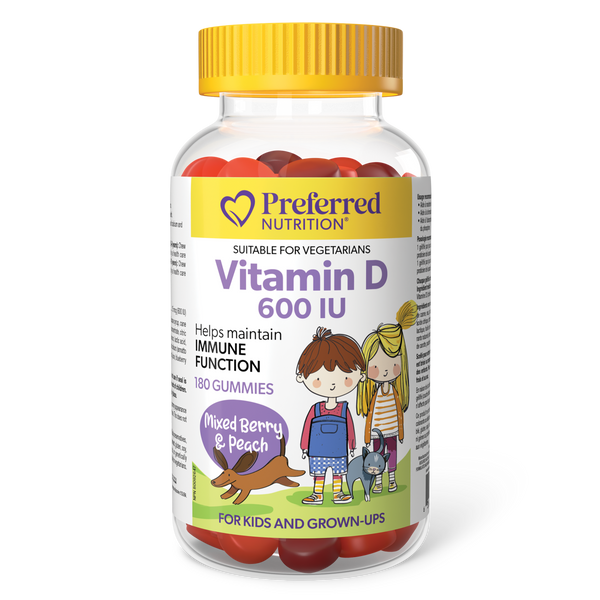 Preferred Nutrition - Children's Vitamin D 600IU Mixed Berry & Peach