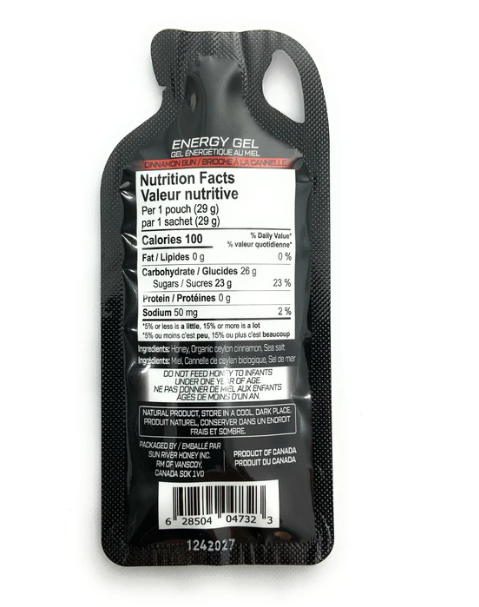 Sun River Honey - Energy Gel Cinnamon Bun