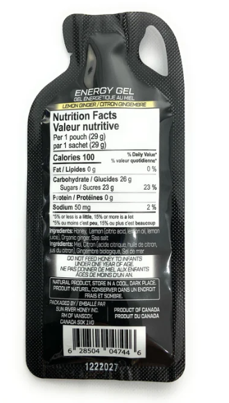 Sun River Honey - Energy Gel Lemon Ginger