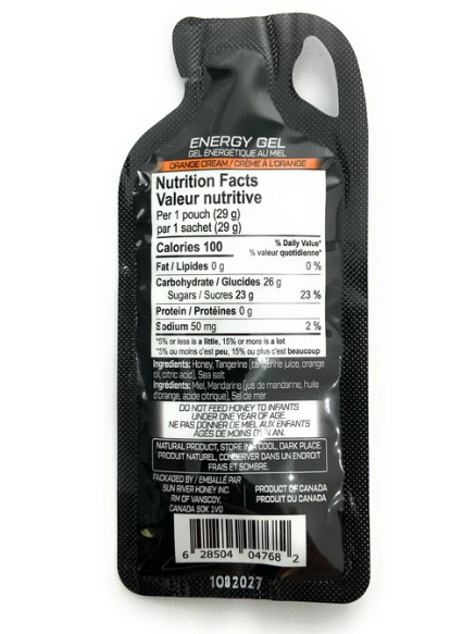 Sun River Honey - Energy Gel Orange Cream