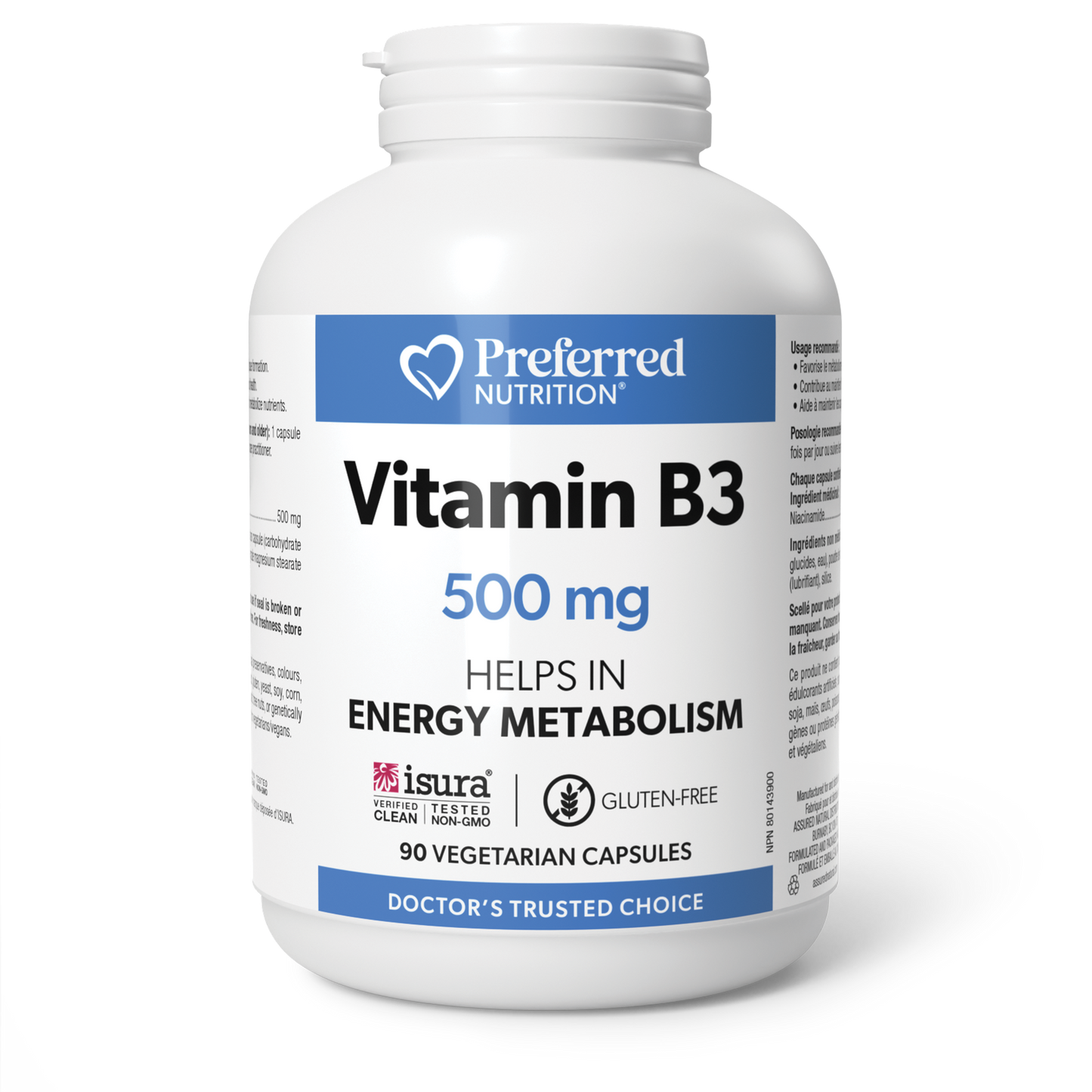 Preferred Nutrition - Vitamin B3 Niacinamide 500mg