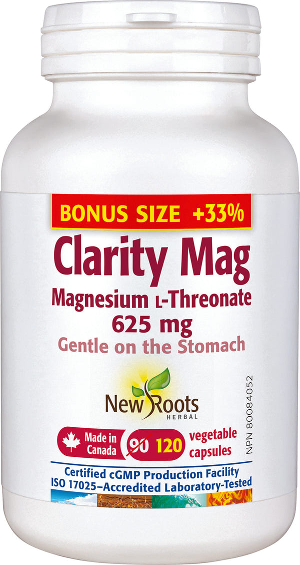 New Roots Herbal - Clarity Mag Magnesium L-Threonate - Bonus