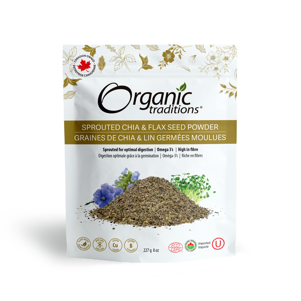 Organic Traditions Sprouted Chia Flax Seed Powder 227 g