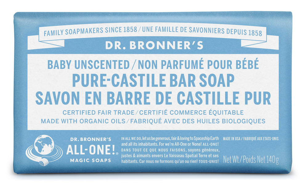 Dr. Bronner's - PURE CASTILE BAR SOAP - Baby Unscented