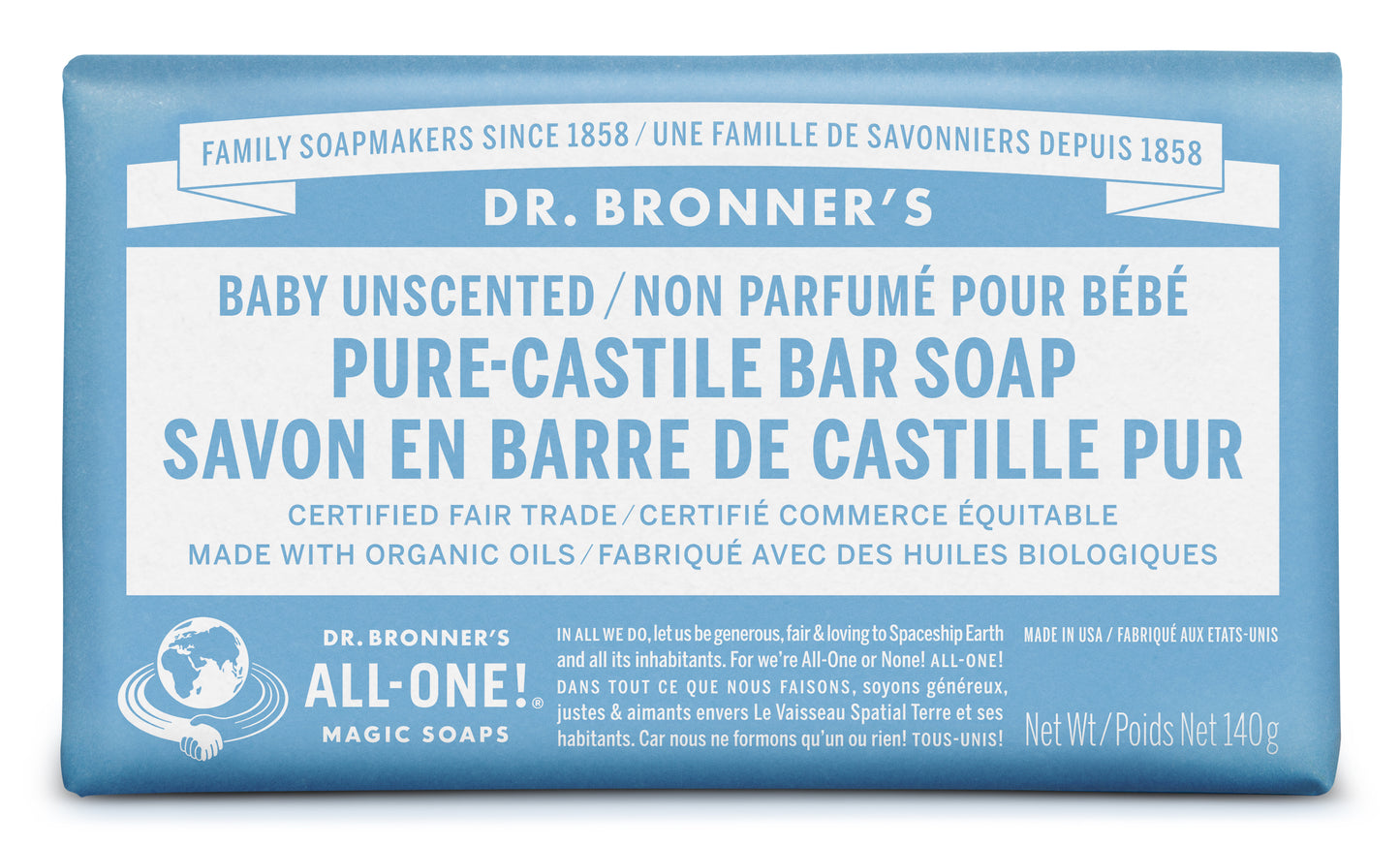 Dr. Bronner's - PURE CASTILE BAR SOAP - Baby Unscented