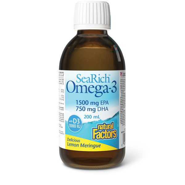 Natural Factors - SeaRich Omega-3 with Vitamin D3 - High Potency - Lemon Meringue**
