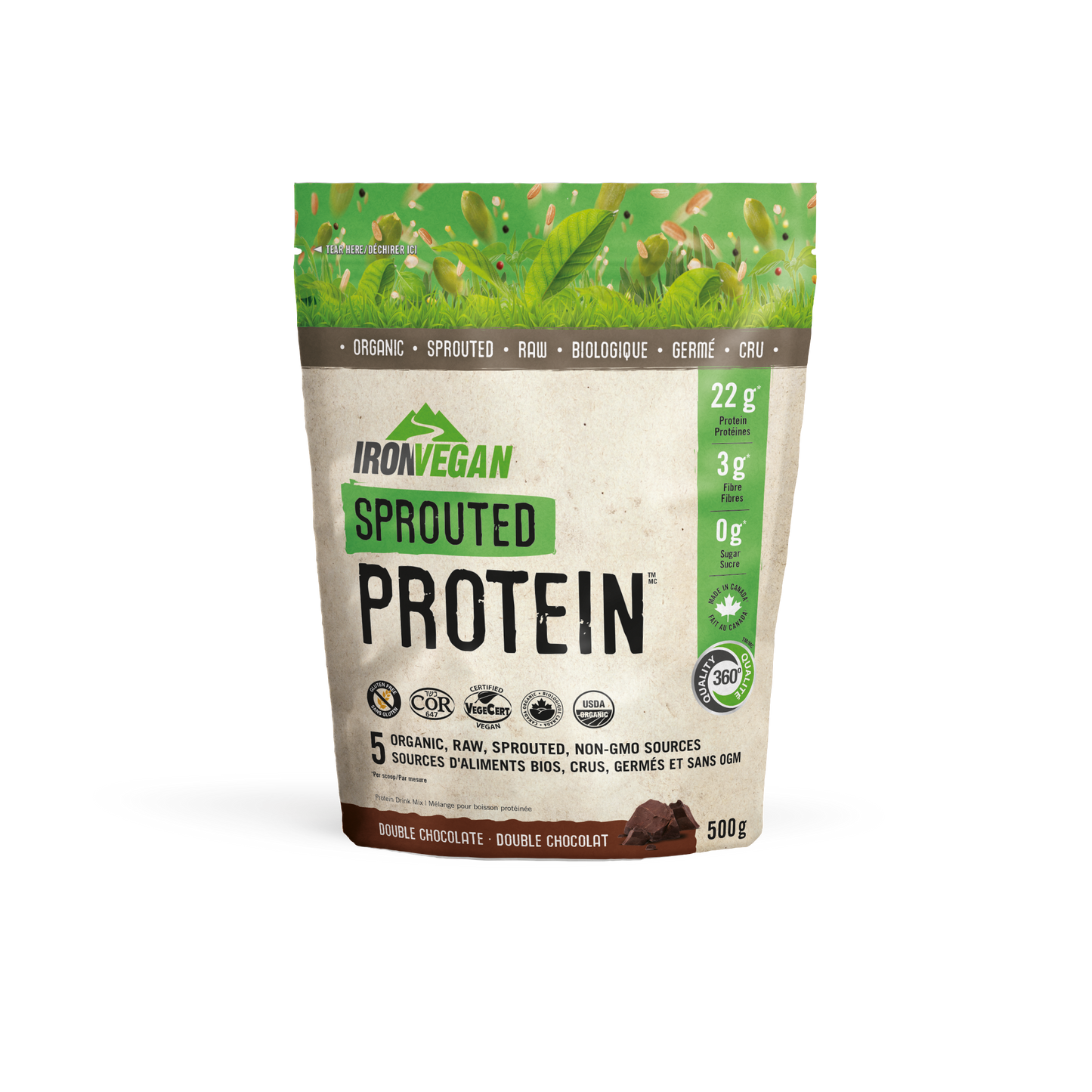 Iron Vegan - SPROUTED PROTEIN - Natural Chocolate Flavour