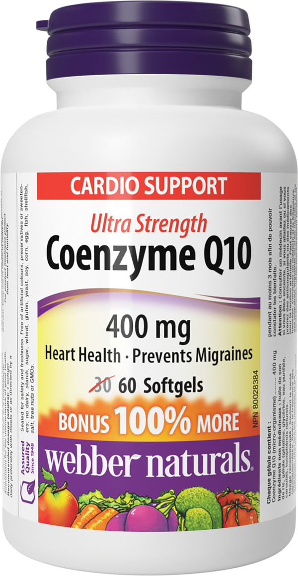 Webber Naturals - COENZYME Q10 - 400 mg - Bonus Size