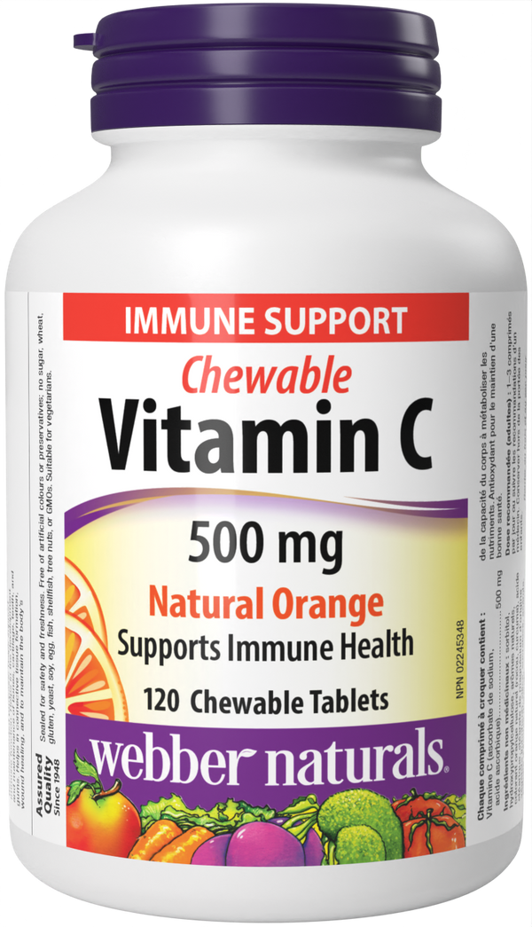 Webber Naturals - Chewable Vitamin C - 500 mg - Natural Orange