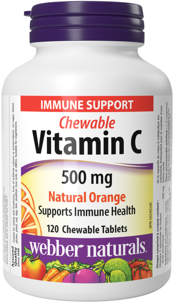 Webber Naturals - CHEWABLE VITAMIN C - 500 mg - Natural Orange