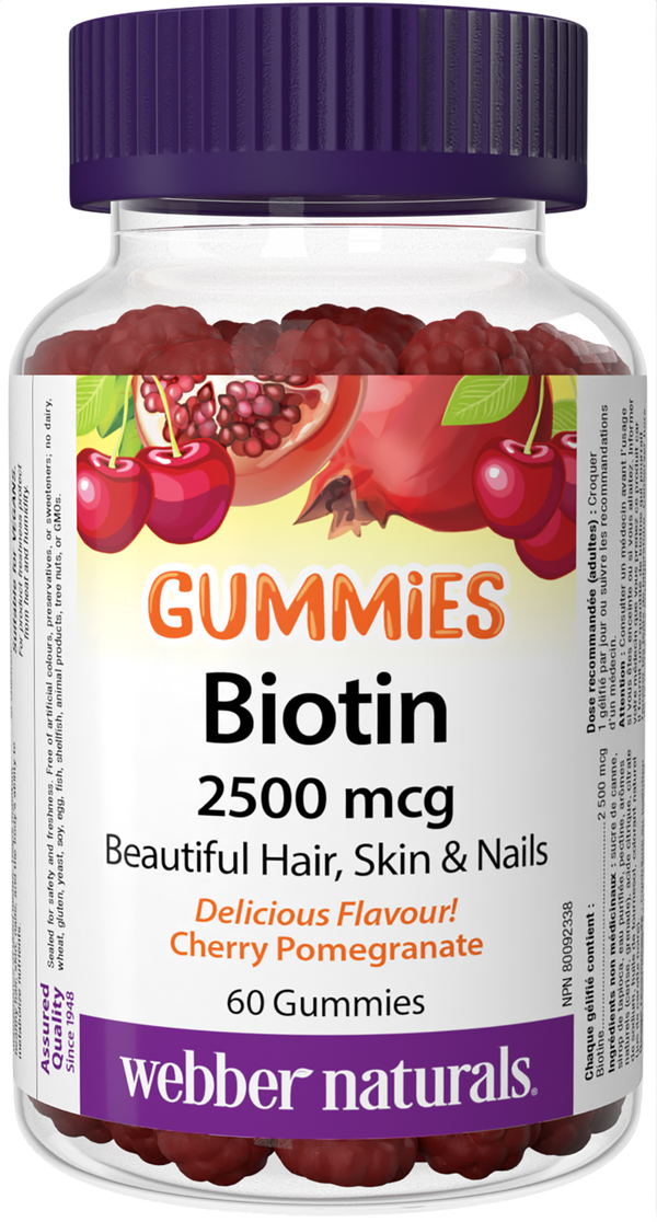 Webber Naturals - Biotin Gummies 2500mcg - Cherry Pomegranate