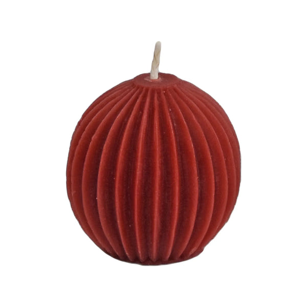 Honey Candles - Fluted Sphere Burgundy