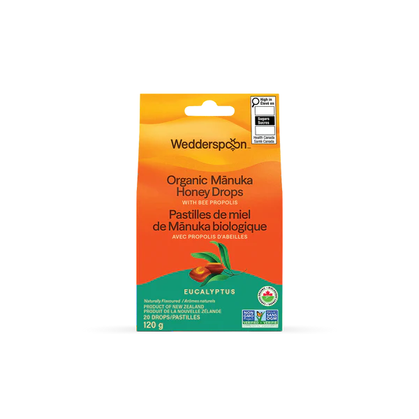 Wedderspoon - Organic Manuka Honey Drops - Eucalyptus with Bee Propolis