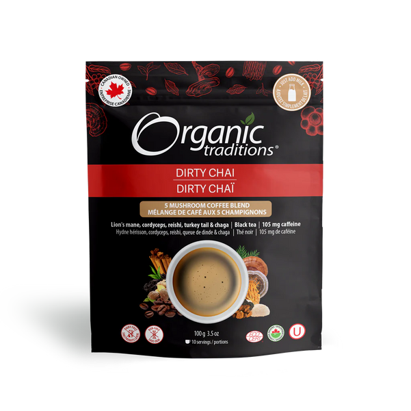 Organic Traditions - Dirty Chai 5 Mushroom Coffee Blend