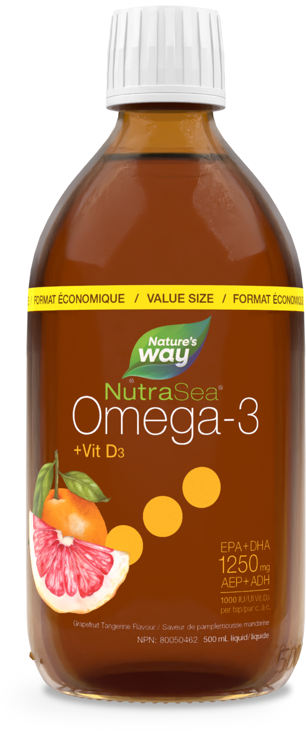 Nature's Way - NutraSea+D Omega-3 + Vitamin D - Grapefruit Tangerine Flavour