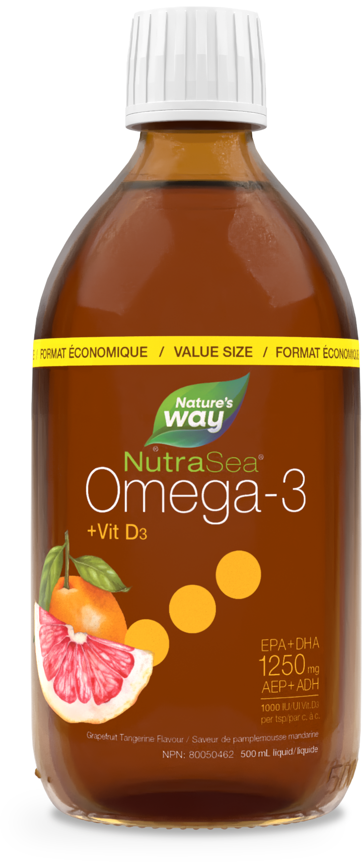 Nature's Way - NutraSea+D Omega-3 + Vitamin D - Grapefruit Tangerine Flavour