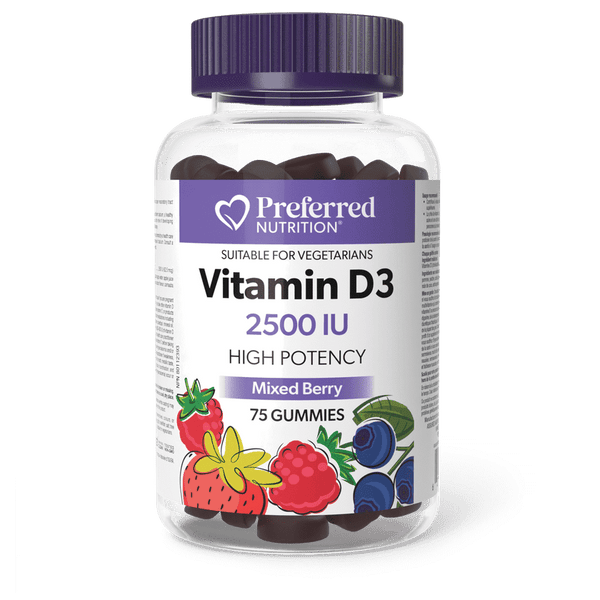 Preferred Nutrition Vitamin D3 2500 IU 75 Berry Gummies