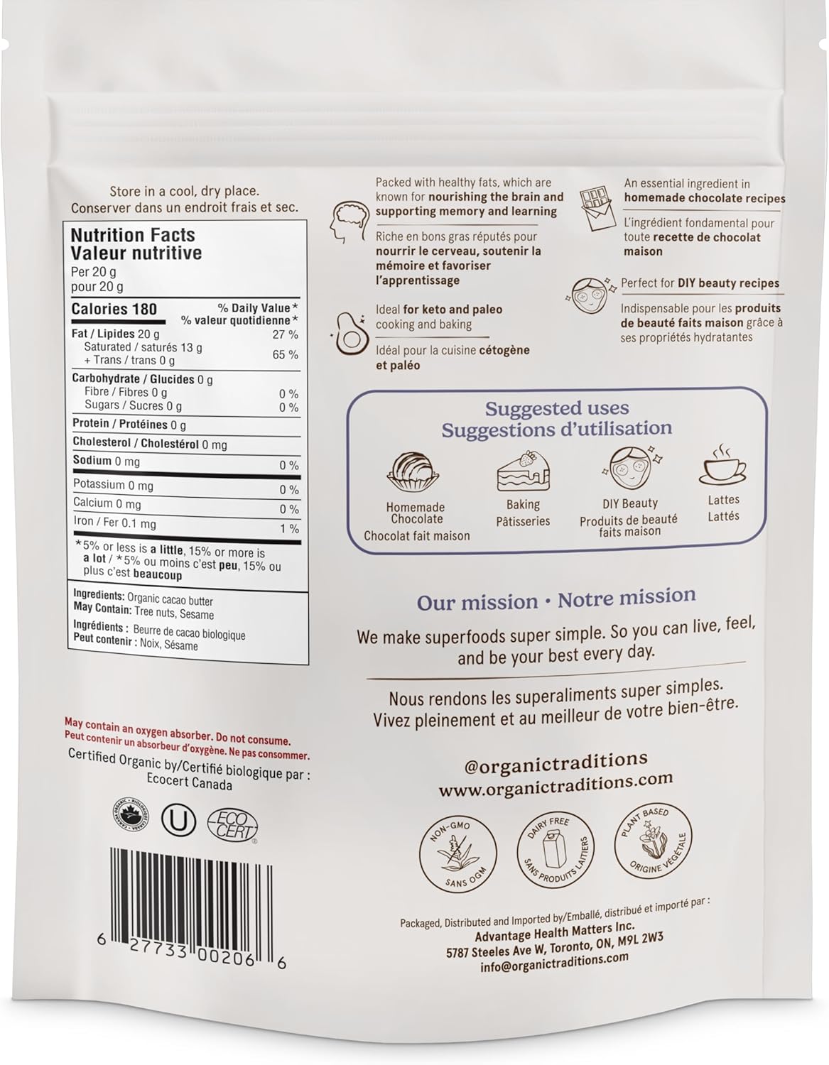 Organic Traditions - Cacao Butter