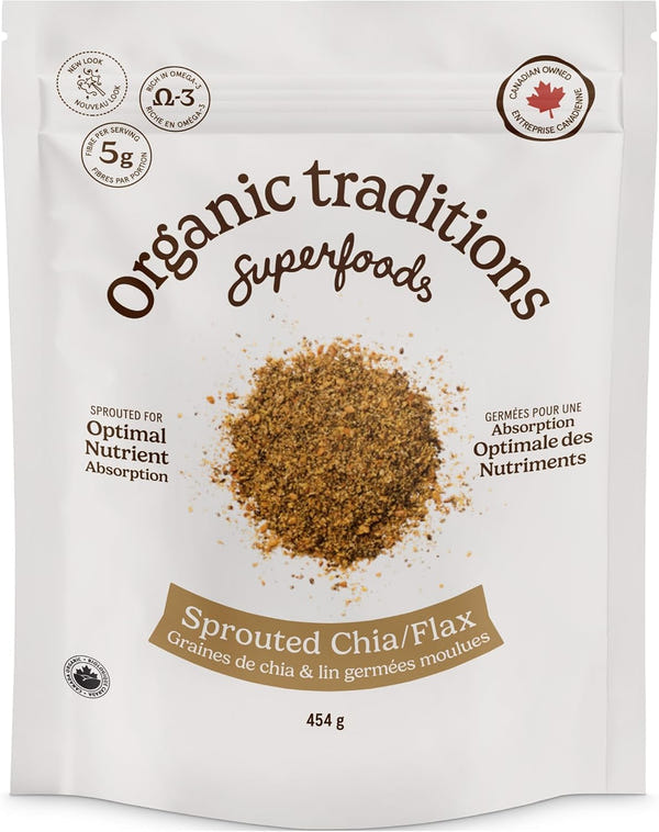 Organic Traditions Superfoods Sprouted Chia Flax 454 g