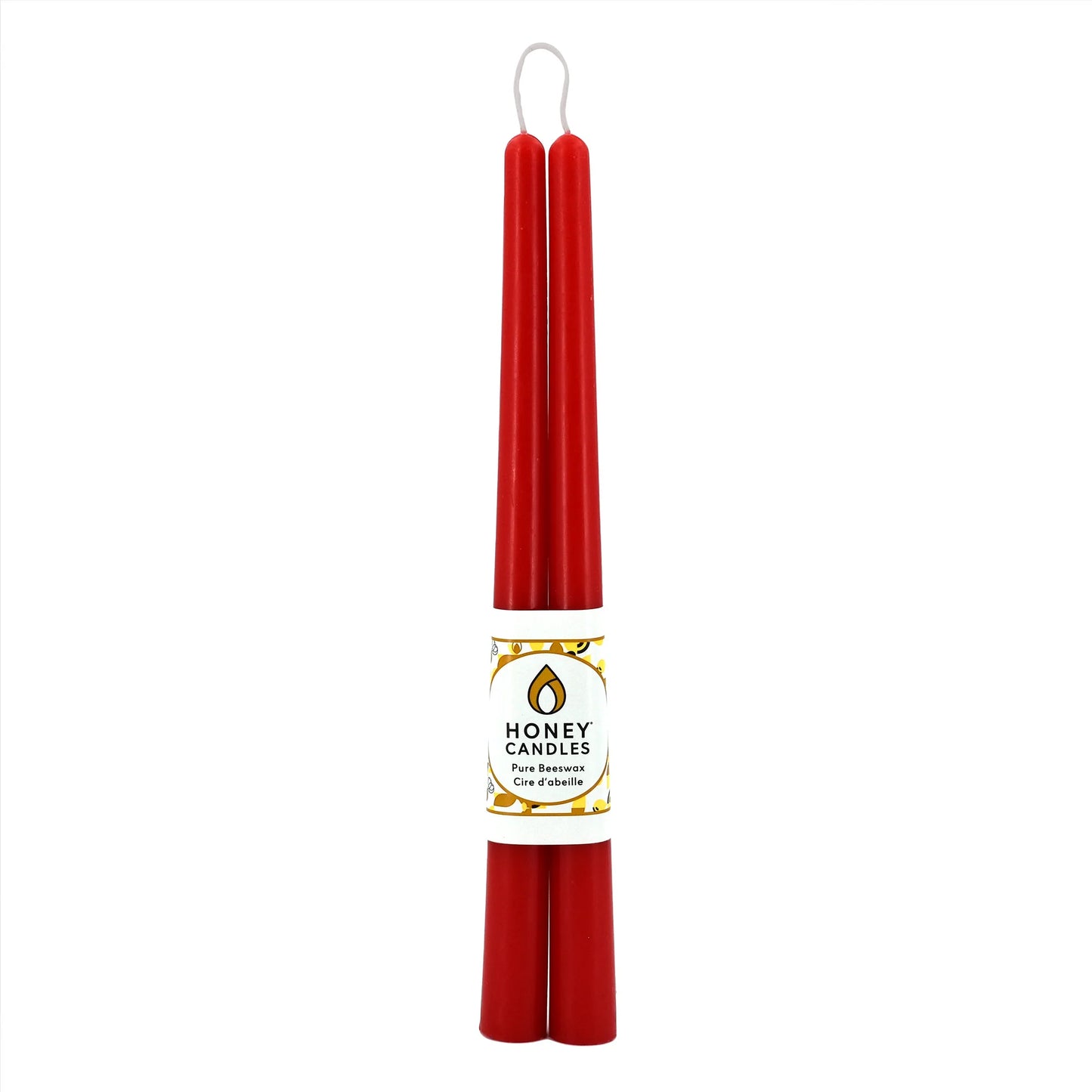 Honey Candles - 12" Taper Pair Red