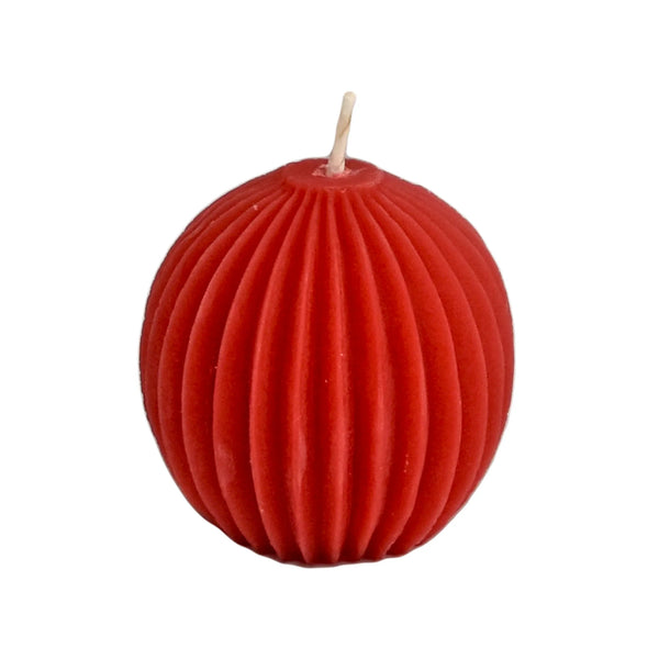 Honey Candles - Fluted Sphere Red