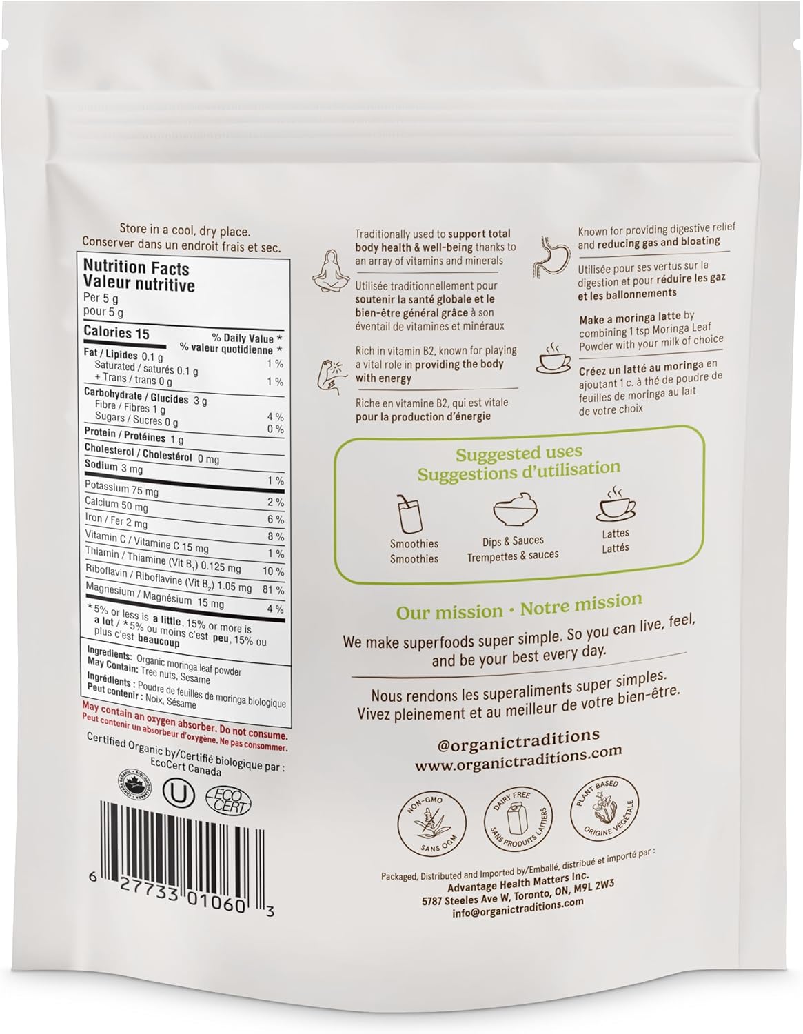 Organic Traditions - Moringa Leaf Powder