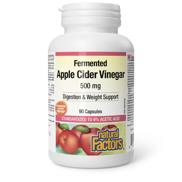 Natural Factors - Fermented Apple Cider Vinegar - 500 mg