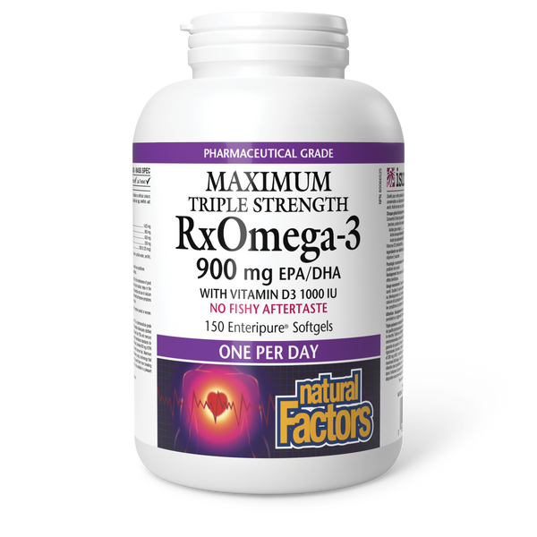 Natural Factors - Maximum Triple Strength RxOmega-3 & with Vitamin D3 900mg