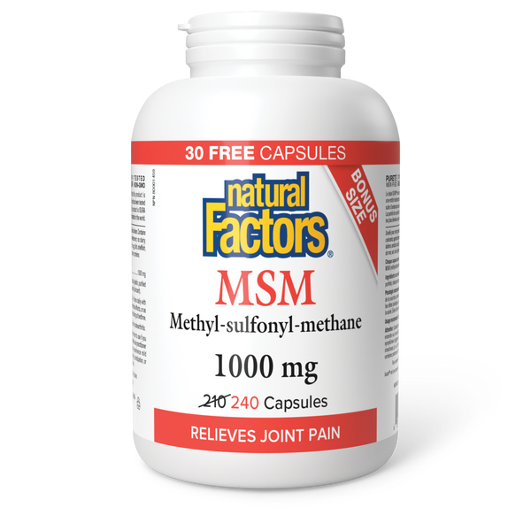Natural Factors - MSM - 1000 mg - Bonus Size