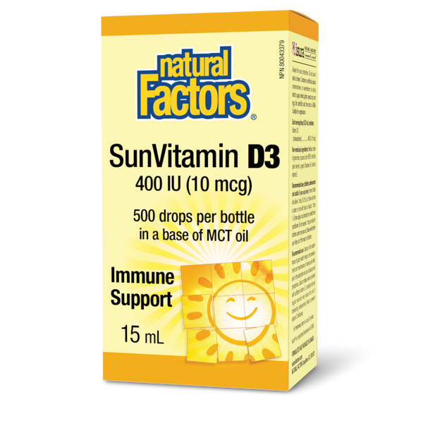 Natural Factors - SunVitamin D3 Drops - 400 IU