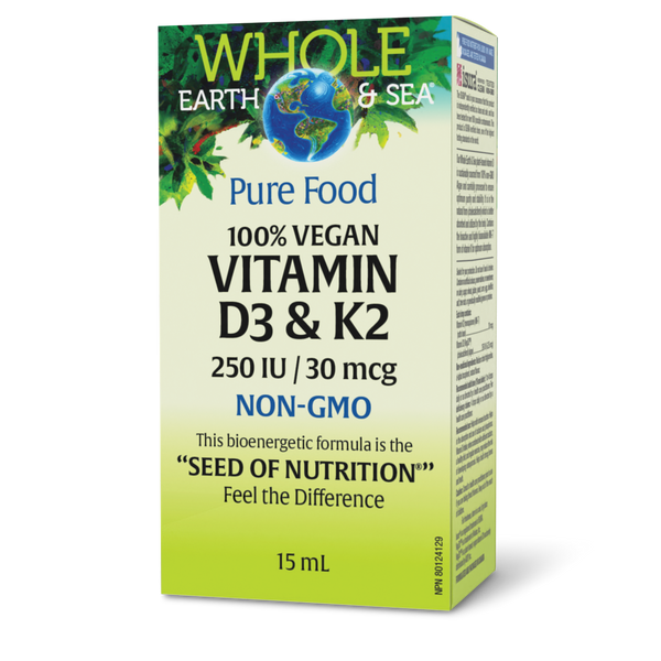 Natural Factors - Whole Earth & Sea Vitamin D3 & K2 Drops