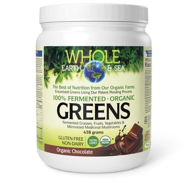 Natural Factors - Whole Earth & Sea Fermented Organic Greens - Chocolate*