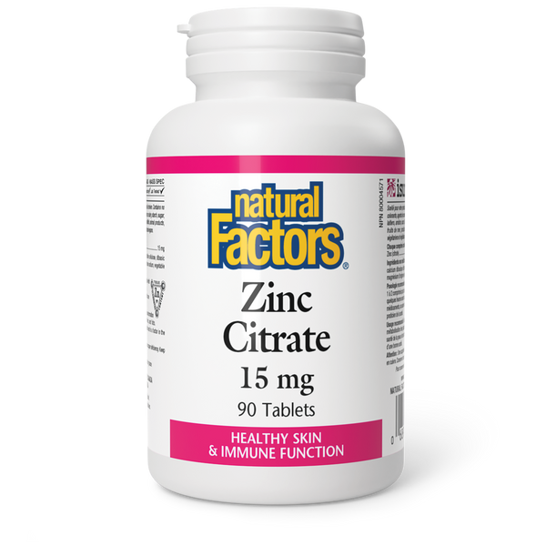 Natural Factors - Zinc Citrate - 15 mg