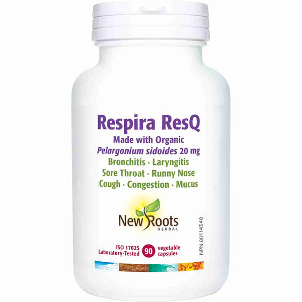 New Roots Herbal - Respira ResQ Pelargonium Sidoides 20mg 90caps NR